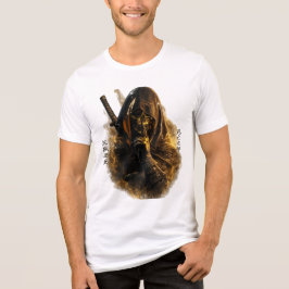 Goldenes Samurai-Totenkopf-Attentäter-Grafik-T-Shi Tri-Blend Shirt