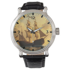 Goldenes Schiff Armbanduhr