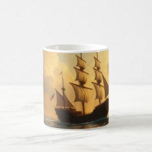 Goldenes Schiff Kaffeetasse