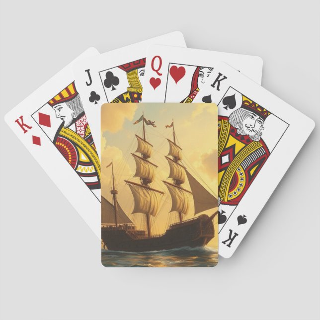 Goldenes Schiff Spielkarten (Rückseite)