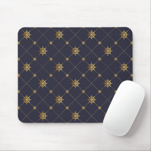 Goldenes Schiffrad Mousepad