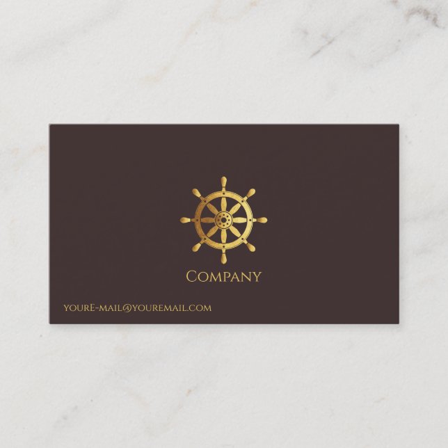 Goldenes Schiffrad Visitenkarte (Vorderseite)