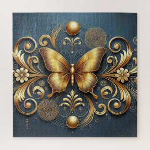 Goldenes Schmetterlingsdesign Puzzle