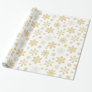 Goldenes Schneeflocke-WeihnachtsPackpapier Geschenkpapier