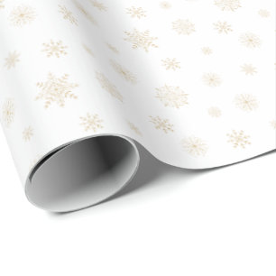 Goldenes Schneeflockenmuster Geschenkpapier