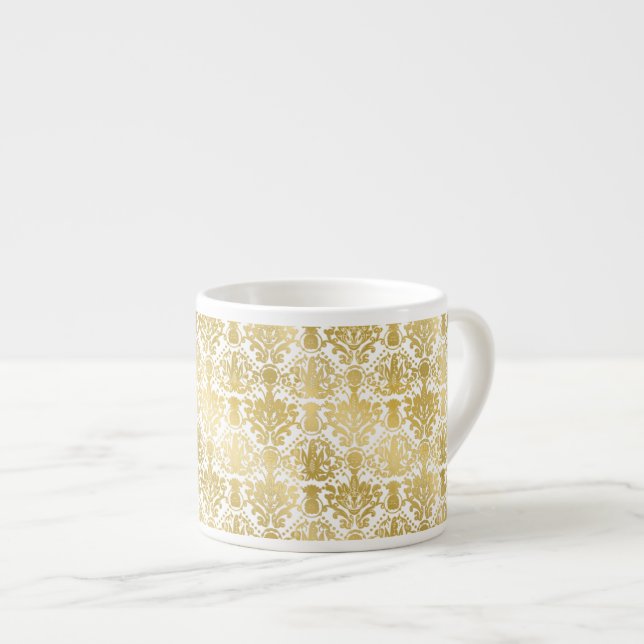 Goldenes schönes Barockmuster Espressotasse (Vorderseite Rechts)