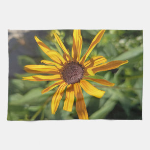 Goldenes Schwarzaugen-Susanne-Blumen-Küchentuch Geschirrtuch