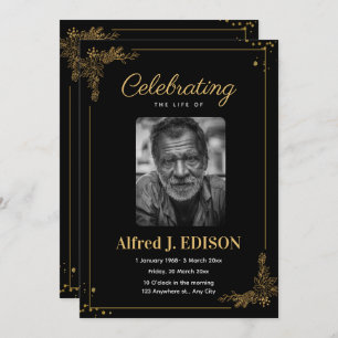 Goldenes Schwarzes Beerdigungsprogramm, Beerdigung Einladung