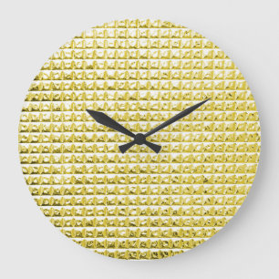 Goldenes schwarzes Glas: luxuriöse Oberfläche. Große Wanduhr