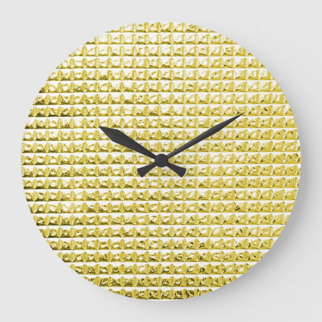 Goldenes schwarzes Glas: luxuriöse Oberfläche. Große Wanduhr (Vorderseite)