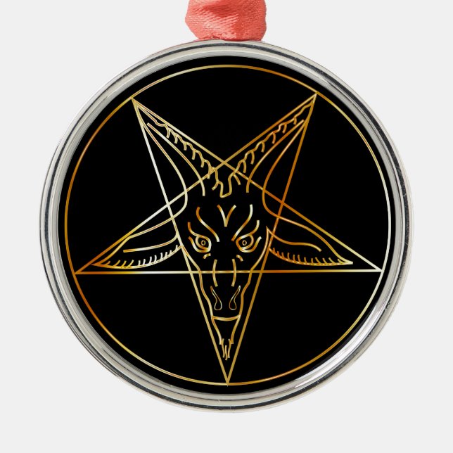 Goldenes sigil von Baphomet Ornament Aus Metall (Vorne)