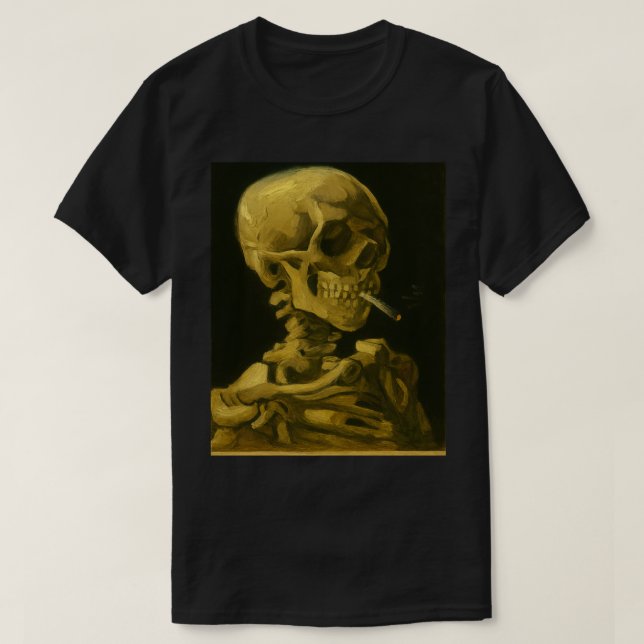 Goldenes Skull - Einzigartiges Van Gogh Inspiriert T-Shirt (Design vorne)