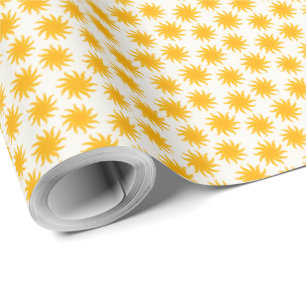 Goldenes Sonnenstrahl-Muster-Geschenkpapier Geschenkpapier