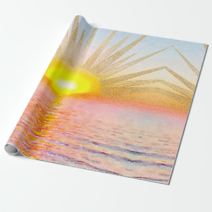 Goldenes Sonnenuntergang Mandala Geschenkpapier