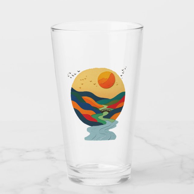 Goldenes Sonnenuntergangs-Tal Glas (Vorderseite)