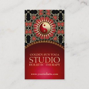 Goldenes Sonnenyoga Reiki Balance Rotes Gold Schwa Visitenkarte