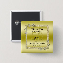 Goldenes Spiel & Glitzer 50. Hochzeitsjubiläum Button