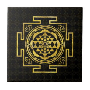 Goldenes Sri Yantra/Sri Chakra Fliese