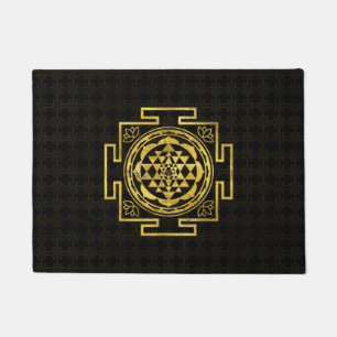 Goldenes Sri Yantra/Sri Chakra Fußmatte