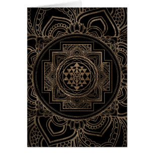 Goldenes Sri Yantra/Sri Chakra im Lotos