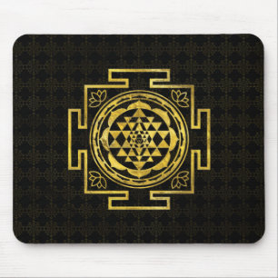 Goldenes Sri Yantra/Sri Chakra Mousepad