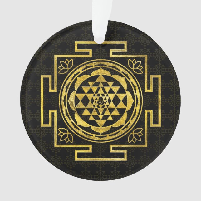 Goldenes Sri Yantra/Sri Chakra Ornament (Vorderseite)