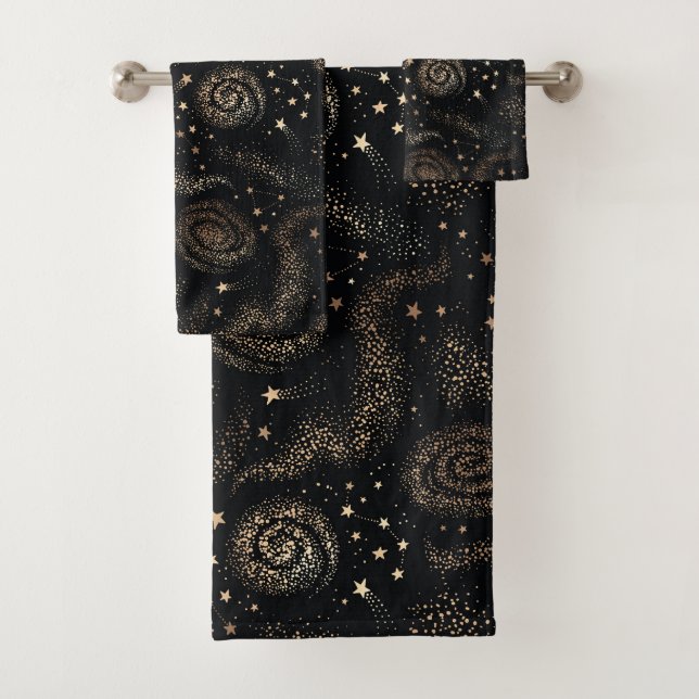 Goldenes Sternbild Galaxy Muster Badhandtuch Set (Insitu)