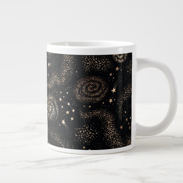 Goldenes Sternbild Galaxy Muster Jumbo-Tasse (Rechts)