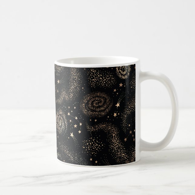 Goldenes Sternbild Galaxy Muster Kaffeetasse (Rechts)