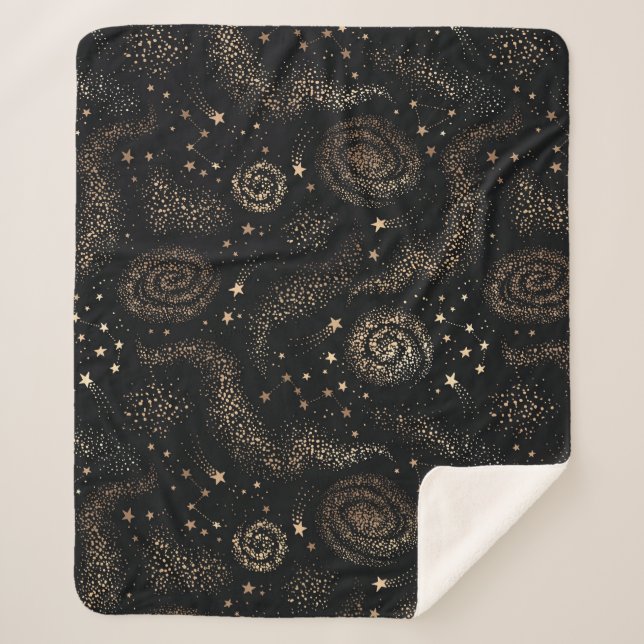 Goldenes Sternbild Galaxy Muster Sherpadecke (Vorderseite)