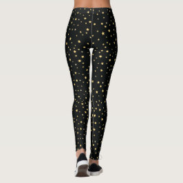 Goldenes Sternenmuster auf dem Schwarzen Meer Leggings