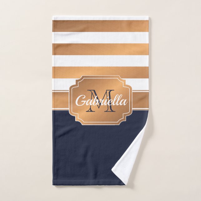 Goldenes Streifenmuster Badhandtuch Set (Handtuch)
