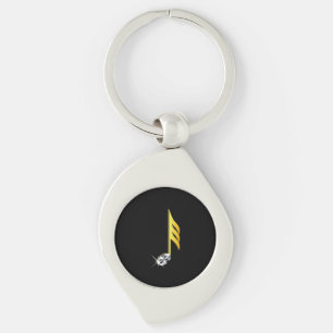 Goldenes Symbol einer Musiknote 1/32 Schlüsselanhänger