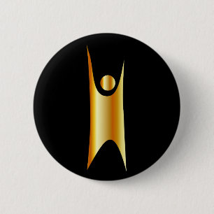 Goldenes Symbol von Humanismus Button