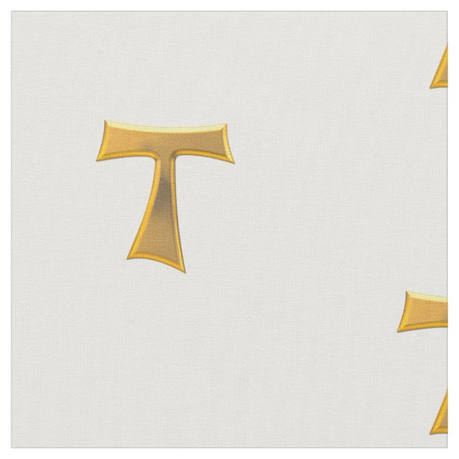 Goldenes Tau-Symbol-Gewebe Stoff (Nahaufnahme)