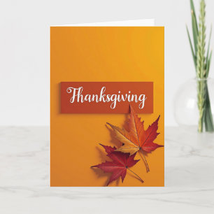 Goldenes Thanksgiving-Kartenblatt Karte