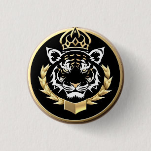 Goldenes Tigerkappen-Emblem Button