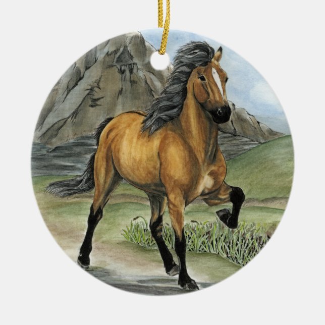 Goldenes Tolt 2 Keramik Ornament (Vorne)