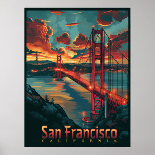 Goldenes Tor: San Francisco Skyline Poster