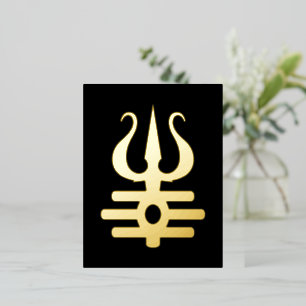 Goldenes Triratna Folien Feiertagspostkarte