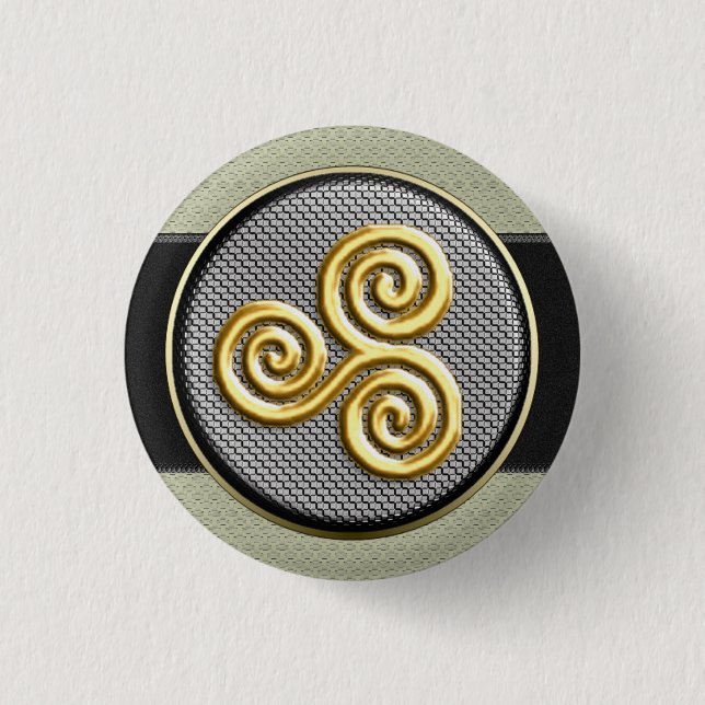 Goldenes Triskele Button (Vorderseite)