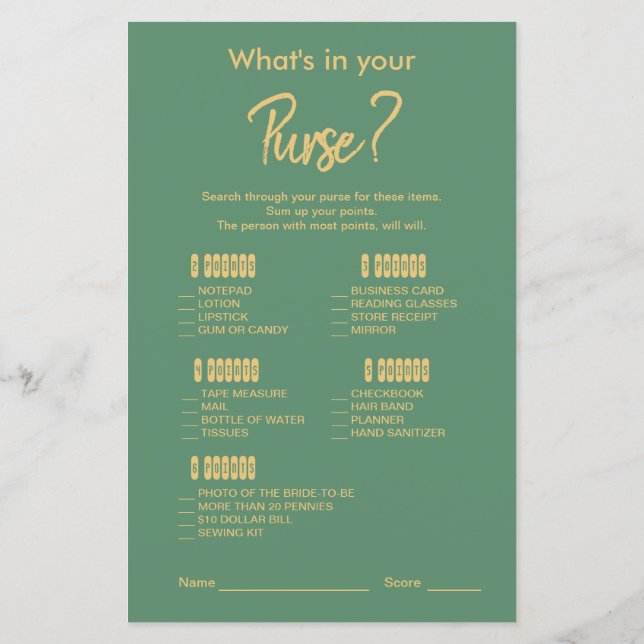 Goldenes Tropisches Brautparty-Spiel (Rückseite)