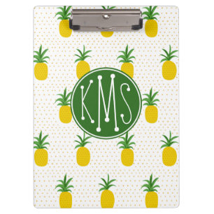 Goldenes tropisches Monogramm der Ananas-  Klemmbrett