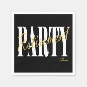 Goldenes u. schwarzes Ruhestands-Party, Serviette