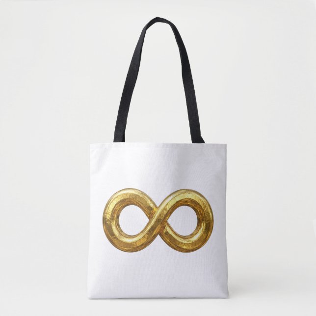 Goldenes Unendlichkeits-Symbol-Tragetasche (Vorderseite)