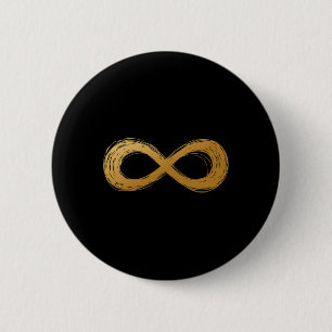 Goldenes Unendlichkeitssymbol für Neurodiversität Button