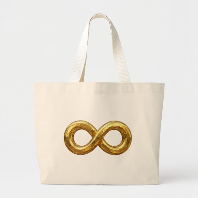Goldenes Unendlichkeitssymbol-Tasche Jumbo Stoffbeutel (Vorne)
