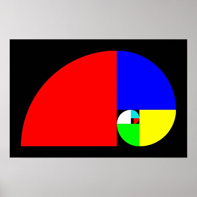 Goldenes Verhältnis, Fibonacci Spiral Poster (Vorne)