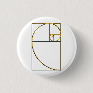 Goldenes Verhältnis-heilige Fibonacci-Spirale Button