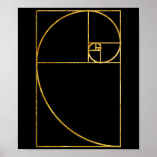 Goldenes Verhältnis-heilige Fibonacci-Spirale Poster